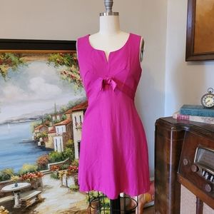 Fuschia pink 80's dress with bow 4 Small